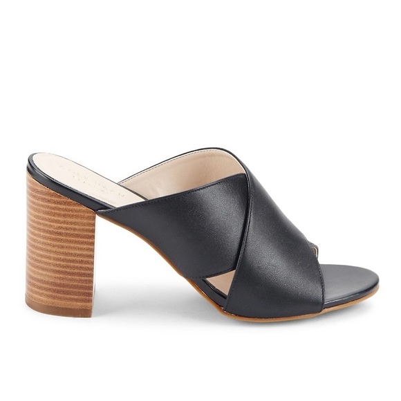 Cole Haan Black Gabby Leather Block Heel Sandals - Picture 3 of 9